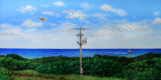 Instalação do Religador Automático da NOJA Power, em Noosa, pintada por John H. Lynch