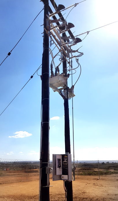 Instalação do religador OSM da NOJA Power na África do Sul